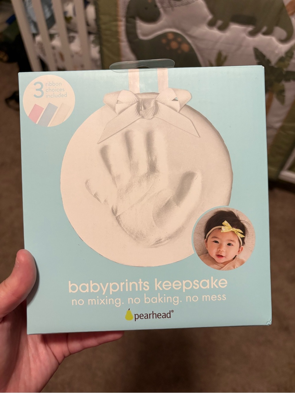 Pearhead Babyprints Keepsake Ornament - White with Light Blue Box